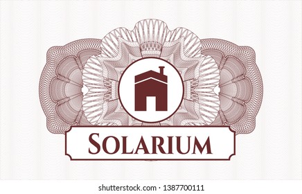 Red linear rosette with house icon and Solarium text inside