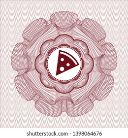 Red linear rosette with pizza slice icon inside