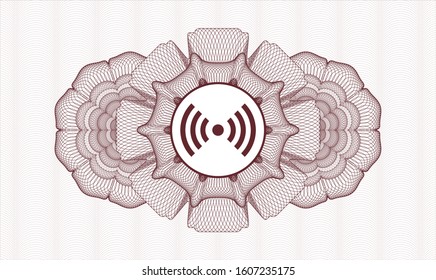 Red linear rosette with signal icon inside