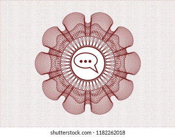 Red linear rosette with speech bubble icon inside