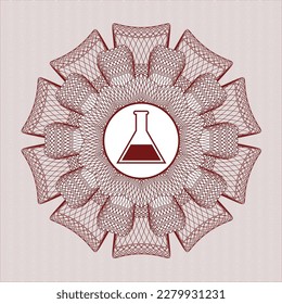 Rotes lineares Rosett. mit dem Symbol für das Reagenzglas innen