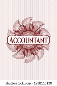 Red linear rosette with text Accountant inside