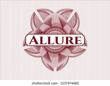 Red linear rosette with text Allure inside