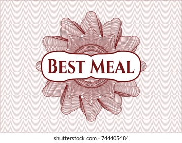 Red linear rosette with text Best Meal inside