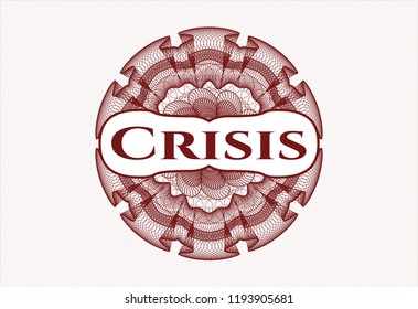 Red linear rosette with text Crisis inside