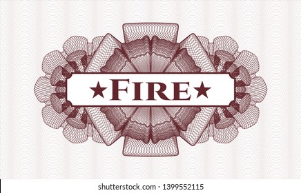 Red linear rosette with text Fire inside