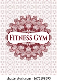 Red linear rosette with text Fitness Gym inside