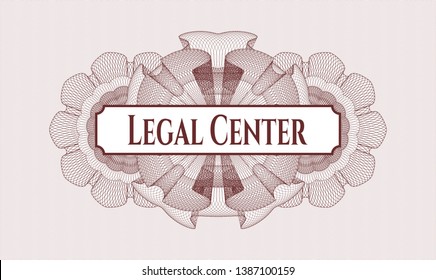 Red linear rosette with text Legal Center inside