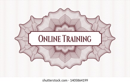 Red linear rosette with text Online Training inside