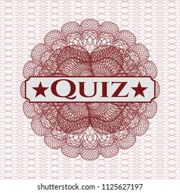 Red linear rosette with text Quiz inside