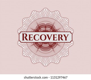 Red linear rosette with text Recovery inside