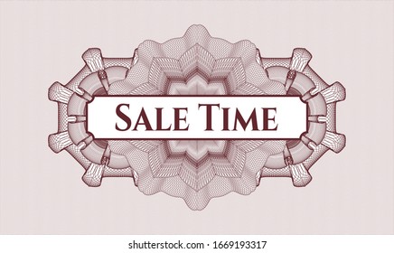 Red linear rosette with text Sale Time inside