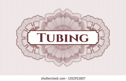 Red linear rosette with text Tubing inside