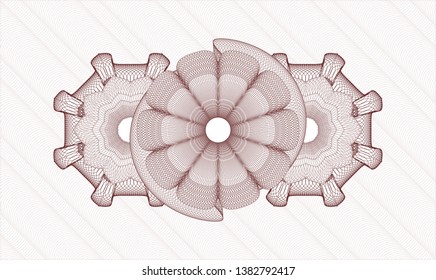 Red linear rosette. Vector Illustration. Detailed.