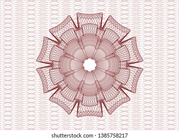Red linear rosette. Vector Illustration. Detailed.