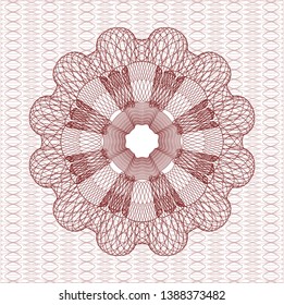 Red linear rosette. Vector Illustration. Detailed.