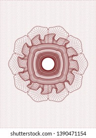Red linear rosette. Vector Illustration. Detailed.