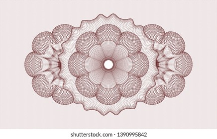 Red linear rosette. Vector Illustration. Detailed.