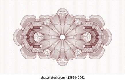 Red linear rosette. Vector Illustration. Detailed.