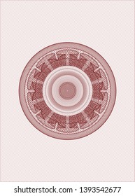 Red linear rosette. Vector Illustration. Detailed.