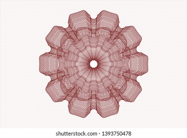 Red linear rosette. Vector Illustration. Detailed.