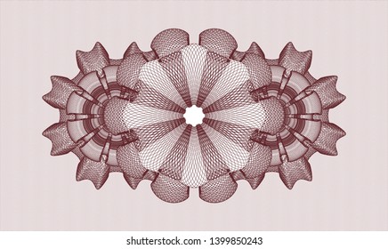 Red linear rosette. Vector Illustration. Detailed.
