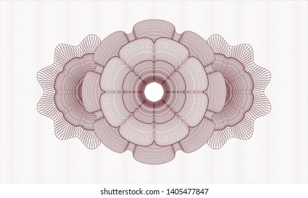 Red linear rosette. Vector Illustration. Detailed.