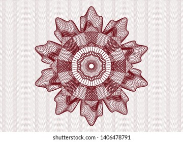 Red linear rosette. Vector Illustration. Detailed.