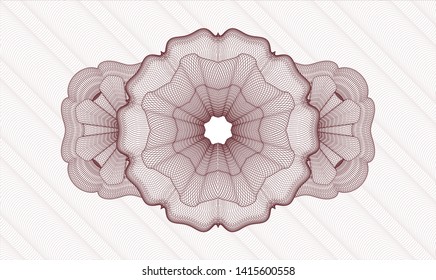 Red linear rosette. Vector Illustration. Detailed.