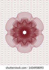 Red linear rosette. Vector Illustration. Detailed.