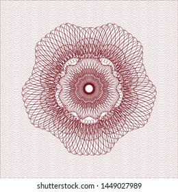Red linear rosette. Vector Illustration. Detailed.