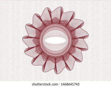 Red linear rosette. Vector Illustration. Detailed.