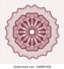 Red linear rosette. Vector Illustration. Detailed.