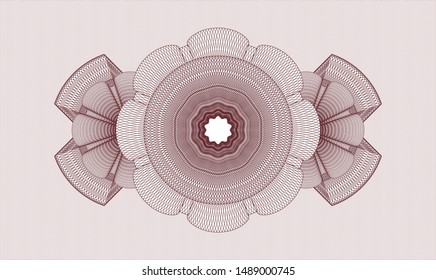 Red linear rosette. Vector Illustration. Detailed.