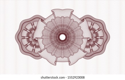 Red linear rosette. Vector Illustration. Detailed.