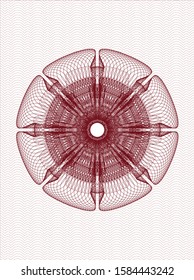 Red linear rosette. Vector Illustration. Detailed.