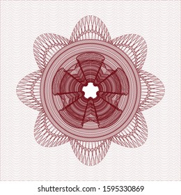 Red linear rosette. Vector Illustration. Detailed.