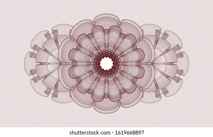 Red linear rosette. Vector Illustration. Detailed.