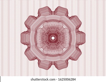 Red linear rosette. Vector Illustration. Detailed.