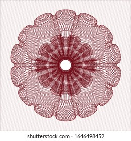 Red linear rosette. Vector Illustration. Detailed.
