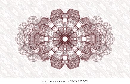Red linear rosette. Vector Illustration. Detailed.