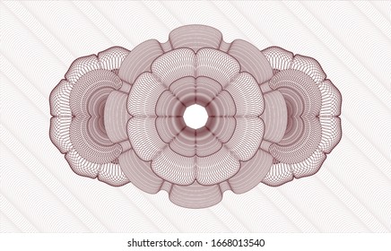 Red linear rosette. Vector Illustration. Detailed.