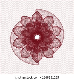 Red linear rosette. Vector Illustration. Detailed.