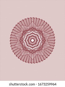 Red linear rosette. Vector Illustration. Detailed.