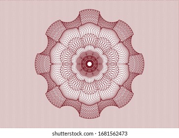 Red linear rosette. Vector Illustration. Detailed.