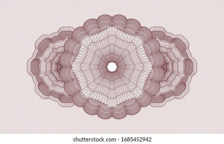 Red linear rosette. Vector Illustration. Detailed.