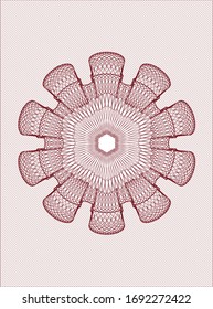 Red linear rosette. Vector Illustration. Detailed.