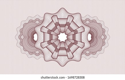 Red linear rosette. Vector Illustration. Detailed.