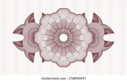 Red linear rosette. Vector Illustration. Detailed 