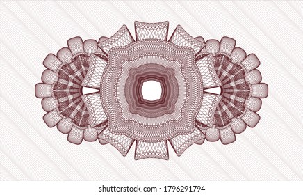 Red linear rosette. Vector Illustration. Detailed 